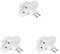 DEBFLEX Rallonge Electrique - Prise Electrique - MultIPrise Electrique - Prise MultIPrise - Adaptateur MultIPrise - TrIPlette lectrique - TrIPlite 2P 6A Laterale+EclIPse Blanc Vrac 714780, Paquet de 3