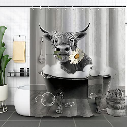 Rideau de douche animal amusant 240 x 200 cm imperméable anti-moisissure textile rideau de salle de bain motif A 180 x 200 cm