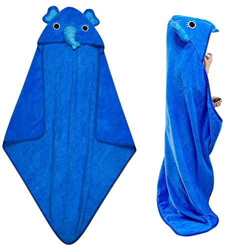 FLYISH DIRECT Badeponcho mit Kapuze, 100% Baumwolle Baby Handtuch Kapuze, Baby Badeponcho, Neugeborene Kapuzenhandtuch, 70x70 cm