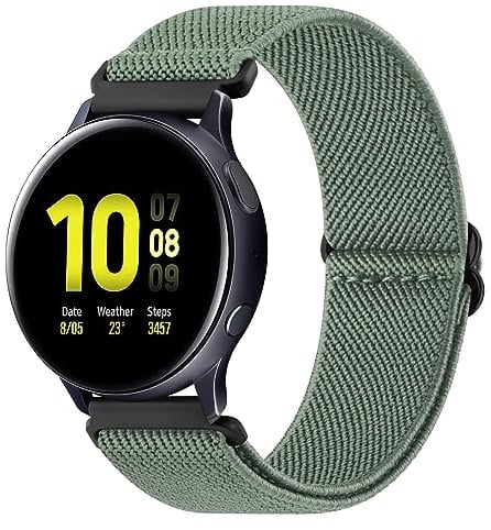 Vancle für Samsung Galaxy Watch Active 2 40mm 44mm Armband Damen Herren,Nylon Verstellbares Ersatzarmbänder für Samsung Galaxy Watch Active 40mm 44mm Armband(Grün)