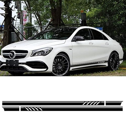 LeLeD Karosserie Kofferraum Dekoration Aufkleber Taille Linien Aufkleber Tür Seitendekor Aufkleber für Mercedes Benz CLA 45 W117 C117 X117 AMG- 5D