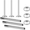 6PCS Radiator Pipe Covers and Pipe Collars Pipe Central Heating Clip On Covers 15mm x 200mm Silver Plated