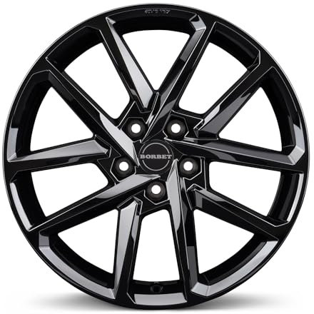 4x Borbet Felgen N 6.5x17 ET38 5x112 black glossy kompatibel mit Skoda Karoq Kodiaq Octavia Superb Yeti