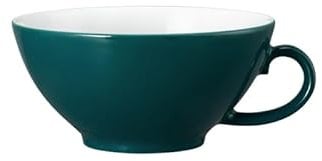 Seltmann Weiden Life Fashion Teetasse – 140 ml – Porzellan Tasse mit weißer Innenseite und farbiger Außenseite, Spülmaschinen- und Mikrowellenfest – Trendy Petrol