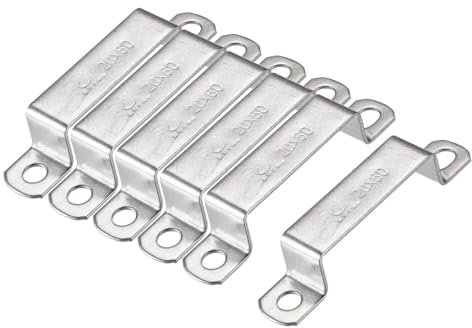 MACHSWON 20 x 61.5mm U Shaped Strut Connector Bracket 304 Stainless Steel Square Pipe Clamp for Door Closed Bar Holder 6pcs