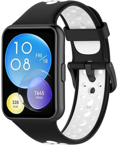 BYISYUE Respirable para Huawei Watch Fit 2, Silicona Deporte Brazalete Pulsera de Repuesto para Huawei Watch Fit 2 Active/Fit 2 Classic/Fit 2 Elegant