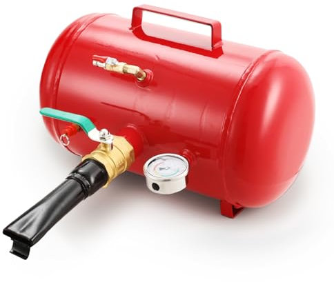 DKIEI 20L Tyre Inflator with Angled Hook, 5 Gallon Bead Seater Air Blaster Booster Tool for Car, Trunk, Red