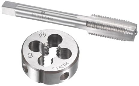 TOP-VIGOR M13 x 1,5 mm metrisches Gewindeschneider-Set, Maschinengewindebohrer mit rundem Gewindeschneider, robustes Gewindebohrer- und Schneideisen-Set für Heimwerker, Reparatur, Schneiden von Außen-