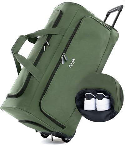 FERGÉ große Trolley Reisetasche mit Rollen Sporttasche Paris mit Schuhfach Weichgepäck Weekender 93 L für Männer & Frauen