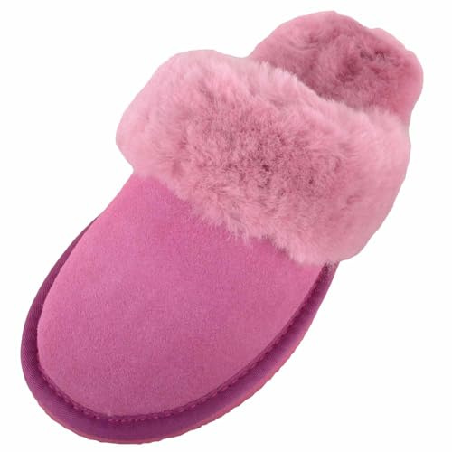 ABSOLUTE FOOTWEAR Womens Open Back Genuine Sheepskin Mule Slipper