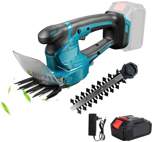 Taille Haie Electrique, 2 en 1Taille Haie Batterie avec 1 Batterie et Chargeur, Coupe-buisson et Coupe-Arbres électrique avec Lame Double Face, 2,500 SPM Taille Haie, pour Le Jardin et la pelouse