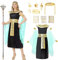 Joellfuner 6PCS Cleopatra Kostüm Damen, Kleopatra Kostüm Damen mit Diadem Schlangenarmband und Ring, Karneval Kostüm Damen für Karneval Cosplay Kostümfeste (Schwarz, S)