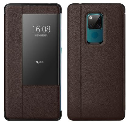 Custodia ribaltabile per smartphone Compatibile con Huawei Mate 20 X 5G Custodia View Clear Smart Window, Luxury Flip Slim Mirror Custodia rigida in pelle for PC antiurto Custodia protettiva for Huawe