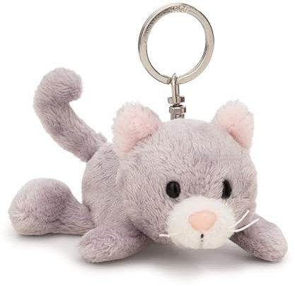 NICI Schlüsselanhänger Katze 10cm - grau - Treuer-Begleiter für Rucksack oder Tasche, Schlüsselhalter für klein und Groß | 62133