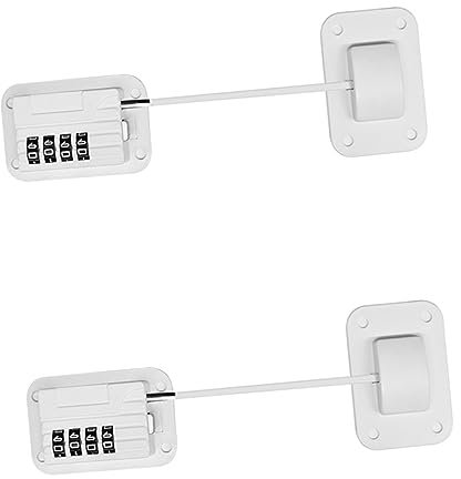 ERINGOGO 2 Stück Passwort Kindersicherung Fenster Und Kühlschrankschloss Für Babys Weiß Vielseitig Einsetzbar Ohne Bohren Einfach Zu Befestigen