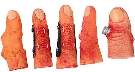 Toyvian Faux Doigts pour Halloween Doigtier Effrayant Doigt De Sorcière Décoration De Fête