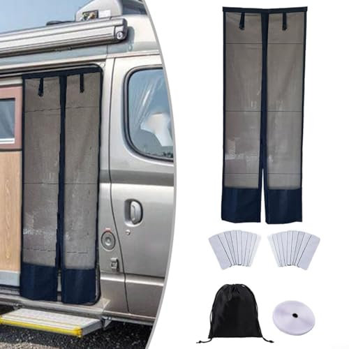 CWOQOCW Moustiquaire magnétique pour portes coulissantes, filet de protection contre les insectes avec aimants puissants pour camping-car, extérieur