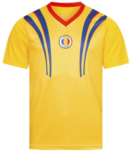 JELEX Retro History Herren Trikot | mit eingesticktem Logo & Kurzarm | Nostalgie-Design für Fußballfans | ideal für Sammler (DE/NL/SE/PL, Alphanumerisch, L, Regular, Regular, Rumänien)