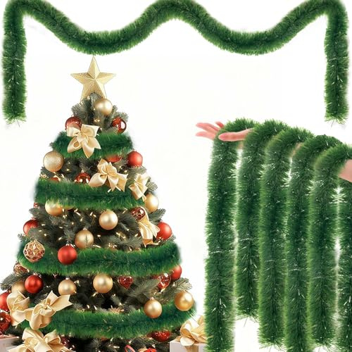 Weihnachtsgirlande Grün 15 Meter, ZoneYan Tannengirlande Künstlich, Weihnachten Girlande, für Weihnachtsbaum Deko, Weihnachten Hochzeit Party Deko