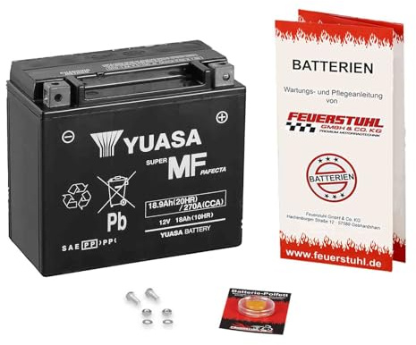 Yuasa Batterie passend für Harley-Davidson Heritage Softail Classic | 1997-2024, 18 Ah / 270 A, AGM, wartungsfrei, einbaufertig, startklar, auslaufsicher, inkl. 7,50€ Batteriepfand