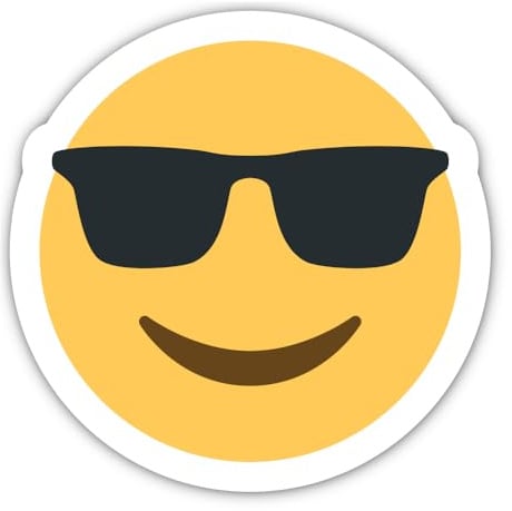 Aufkleber: 300 mm, 1 Stück - Mega Smiley mit Sonnenbrille Emoticon großer Wand Sticker