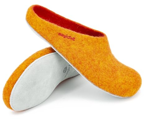 Magicfelt Filz-Hausschuh AP 701 aus reiner Merino-Wolle | Pantoffeln für Damen & Herren Orange, 41