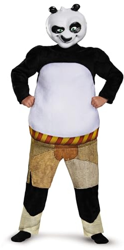 Disguise Po Panda Costume for Kids, Deluxe Official Kung Fu Panda Costume Ouffit, Child Size (7-8)