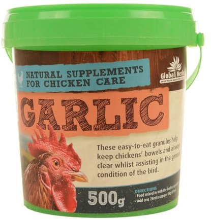 Global Herbs Chicken Garlic Granules for Poultry Digestive & Condition Support 500g