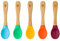 bamboo bamboo ® Lot de 5 Cuillères de Diversification pour Bébé | Bambou avec Embouts en Silicone Souple | Manches Ergonomiques à Prise Facile | Sans BPA (Lot de 5, Sans Rose)