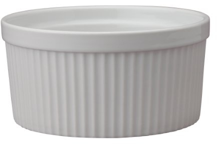 HIC Harold Import Co. 98010 6 32 oz 1 Quart Fine White Porcelain Souffle Ramekin
