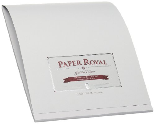 Rössler Papier 2002831170 - Paper Royal - Briefblock DIN A4, 40 Blatt, eisgrau gerippt