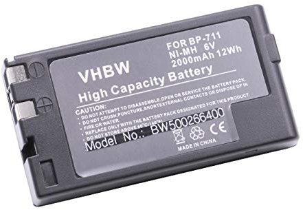 vhbw 1x Akku kompatibel mit Canon E-09, E-07, E-200, E-20, E-230, E-210, E-250, E-30, A-2, A-10 Videokamera Camcorder (2000 mAh, 6 V, NiMH)