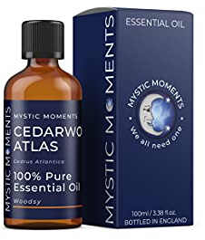 Mystic Moments | Cedarwood Atlas ätherisches Öl 100ml - reines und natürliches Öl für Diffusoren, Aromatherapie und Massage -Mischungen veganer GVO -frei