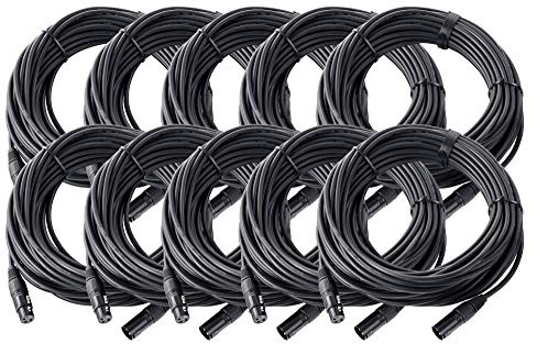 Pronomic Stage XFXM-2.5 Mikrofonkabel XLR 2, 5 m Schwarz 10er Set | Professionelles, symmetrisches XLR-Kabel, Stecker: XLR female 3-pol ? XLR male 3-pol, Länge: 2, Aderquerschnitt: 0, 226 mm²