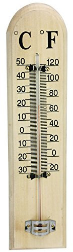 Greengeers 90444 Thermomètre Bois Beige 27 cm