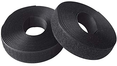 Klettverschluss zum Aufnähen, 4,6 Meter lang x 25 mm breit, schwarz, 4,5 m