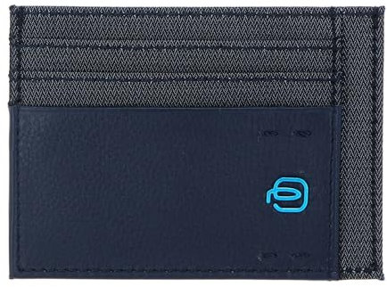 PIQUADRO P16 Porta carte di credito in pelle e tessuto ad uno scomparto