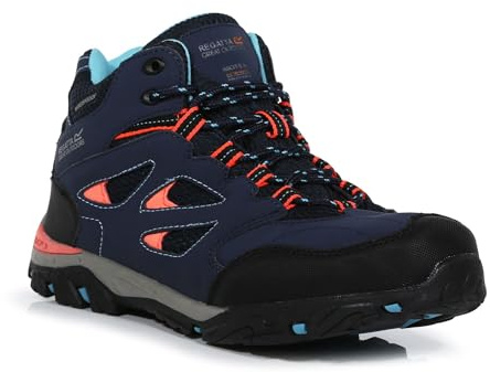 Regatta Unisex Holcombe Iep Jnr Walking Boots, Navy/Fiery Coral, 3 UK