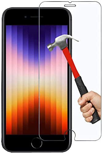 KP TECHNOLOGY iPhone SE 2022 / iPhone SE 2020 Tempered Glass Screen Protector Easy Bubble-Free Installation Clear shatterproof 9H Hardness Anti Fingerprint for iPhone SE 2022 & iPhone SE 2020