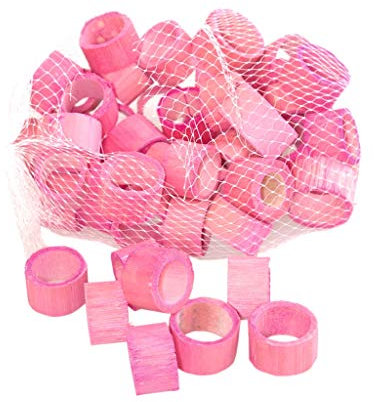 Naturprodukt Bambusringe Deko Streudeko Bambus Ringe Naturprodukt - Bamboo Ring - je ca. 1,5-2,5 cm lang - Ø 1,5-2,5 cm - 1VE = 1 Netz mit ca. 50 Stück - Rosa - 23838-1,5-35