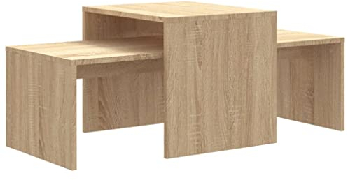vidaXL Couchtisch Set Beistelltisch Satztisch Sofatisch Kaffeetisch Wohnzimmertisch Teetisch Telefontisch Sonoma-Eiche 100x48x40cm Holzwerkstoff