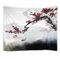 Japanischer Wandteppich, rote Pflaumenblüte, Blumenzweig, Frühlingsblüte, Koi, orientalisch, traditionell, chinesische Landschaft, Tinte, asiatische Zen, Garten, Wandbehang, 228 x 180 cm