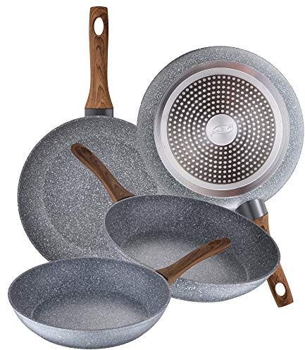 San Ignacio Set 4 sartenes, aluminio forjado, inducción, Ø20 Ø24 Ø26 y Ø28 Daimiel