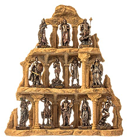 Miniatur-Set 12 olympische Götter des Berges Olympus Pantheon Kaltguss Bronze Statuen