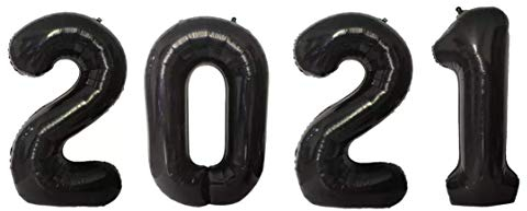 StyleDesign Folienballons, 106,7 cm, 2021, Silvester/Neujahr, Partyzubehör, Luftballon, Zahlen, Schwarz