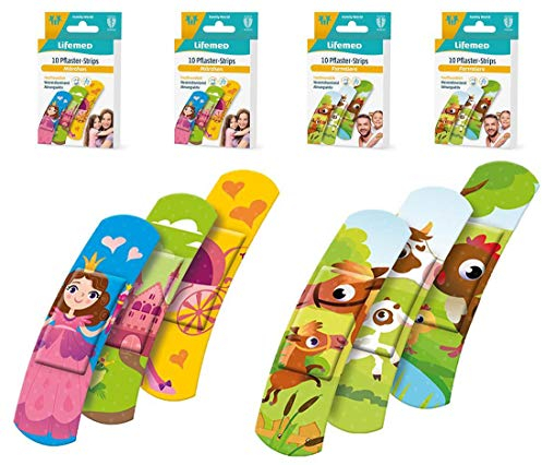 varivendo Notizblock + 40 Stück Lifemed Kinderpflaster verschiedene Motive, 4 Packungen