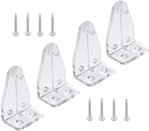 4pcs Hold Down Bracket for 1 Mini Blinds Bottom Rail Hold Clips Clear Plastic with Install Screws