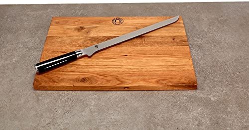 Kai Shun Classic Angebotsset flexibles Schinkenmesser DM-0735, 30,5 cm flexible Klinge + großes Schneidebrett aus Eiche, von Hand gefertigt 40x27cm