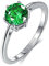Ring Damen 925 Silber, Damen Ringe Modeschmuck, Grüner Zirkonia Damenring im Rundschliff in Sterling-Silber 925, Grün, Ringgröße 54 (17.2)