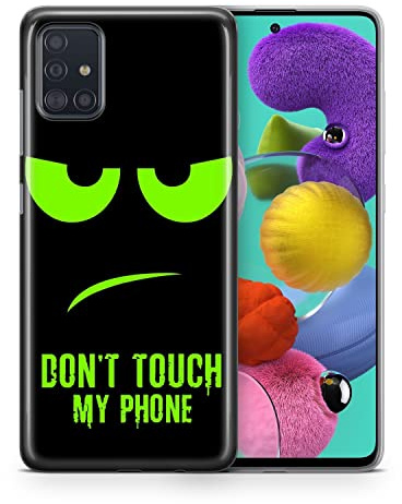 König Design Handyhülle kompatibel mit Samsung Galaxy S21 Silikon Case Hülle Sturzsichere Back-Cover Handyhülle Dont Touch My Phone Grün